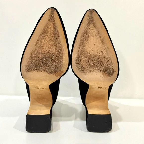 Kate Spade Women's Black Suede with Rhinestone Button Maren Ankle-Strap Pumps - Picture 10 of 11